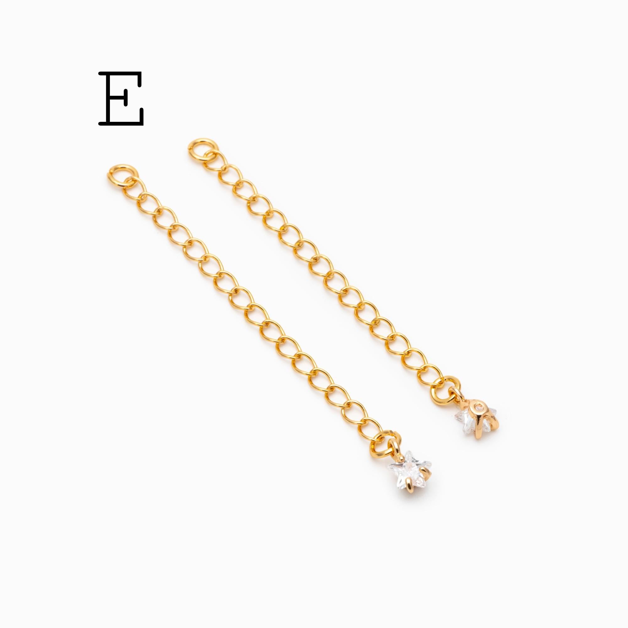 4pcs Gold/ Silver Tone Lobster Claw Clasps with Extender Chain , Gold/ Rhodium plated Brass, Necklace Bracelet Extension Chain (GB-4711)